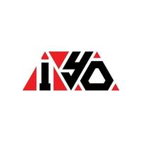 iyo driehoek brief logo ontwerp met driehoekige vorm. iyo driehoek logo ontwerp monogram. iyo driehoek vector logo sjabloon met rode kleur. iyo driehoekig logo eenvoudig, elegant en luxueus logo. iyo