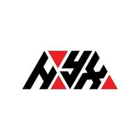 hyx driehoek brief logo ontwerp met driehoekige vorm. hyx driehoek logo ontwerp monogram. hyx driehoek vector logo sjabloon met rode kleur. hyx driehoekig logo eenvoudig, elegant en luxueus logo. hyx