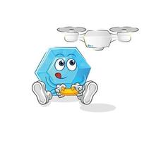 blauwe diamant mascotte vector