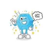 blauwe diamant mascotte vector