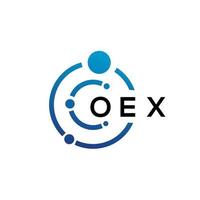 oex brief technologie logo ontwerp op witte achtergrond. oex creatieve initialen letter it logo concept. oex brief ontwerp. vector