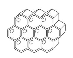 honingraat met één element. illustratie in zwart-wit tekenen vector