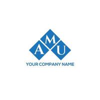 amu brief logo ontwerp op witte achtergrond. amu creatieve initialen brief logo concept. amu brief ontwerp. vector