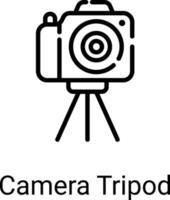 camera statief lijn pictogram geïsoleerd op een witte achtergrond vector