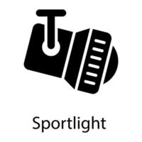 spotlight glyph pictogram geïsoleerd op een witte achtergrond vector