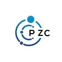 pzc brief technologie logo ontwerp op witte achtergrond. pzc creatieve initialen letter it logo concept. pzc brief ontwerp. vector