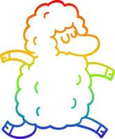 regenbooggradiënt lijntekening cartoon zwarte schapen vector