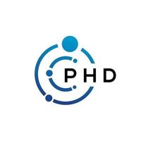 phd brief technologie logo ontwerp op witte achtergrond. phd creatieve initialen letter it logo concept. doctoraatsbrief ontwerp. vector