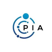 pia brief technologie logo ontwerp op witte achtergrond. pia creatieve initialen letter it logo concept. pia brief ontwerp. vector