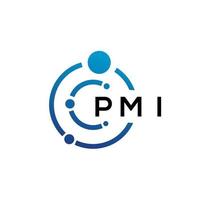 pmi brief technologie logo ontwerp op witte achtergrond. pmi creatieve initialen letter it logo concept. pmi-briefontwerp. vector