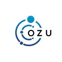 Ozu brief technologie logo ontwerp op witte achtergrond. ozu creatieve initialen letter it logo concept. ozu-briefontwerp. vector