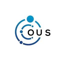 ous brief technologie logo ontwerp op witte achtergrond. ous creatieve initialen letter it logo concept. oe letterontwerp. vector