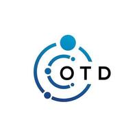 OTD brief technologie logo ontwerp op witte achtergrond. otd creatieve initialen letter it logo concept. otd brief ontwerp. vector