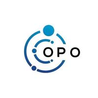 opo brief technologie logo ontwerp op witte achtergrond. opo creatieve initialen letter it logo concept. opo brief ontwerp. vector