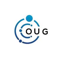 oug brief technologie logo ontwerp op witte achtergrond. oug creatieve initialen letter it logo concept. oug brief ontwerp. vector