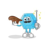 blauwe diamant mascotte vector