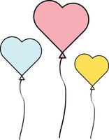 ballon liefde hart vector pictogram illustratie