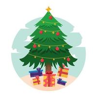 kerstboom met geschenkdozen vector element ontwerp