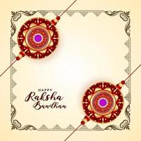 gelukkig raksha bandhan festival groet elegante achtergrond vector