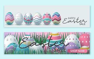 happy easter verkoop banner met paaseieren vector