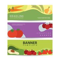 banners set met traditionele gerechten met speciale ingrediënten recepten abstracte geïsoleerde vectorillustratie vector