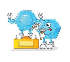 blauwe diamant mascotte vector