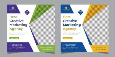 beste creatieve marketingbureau zakelijke vierkante flyer sociale media post banner ontwerpsjabloon vector