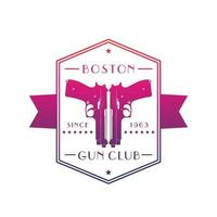 gun club embleem met pistolen op wit vector