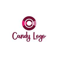vector cirkel logo-ontwerp voor snoepwinkel