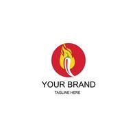 brandend rood chili-logo vector