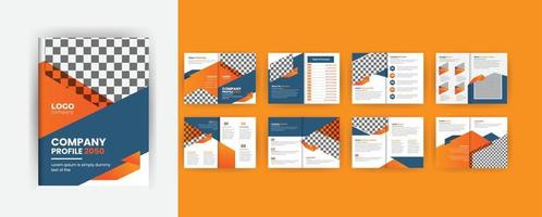 zakelijk brochureontwerp bedrijfsprofiel met moderne gradiëntvormen, brochureontwerp van 16 pagina's vector