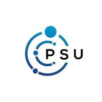 psu brief technologie logo ontwerp op witte achtergrond. psu creatieve initialen letter it logo concept. psu brief ontwerp. vector