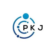 pkj brief technologie logo ontwerp op witte achtergrond. pkj creatieve initialen letter it logo concept. pkj brief ontwerp. vector