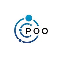 poo brief technologie logo ontwerp op witte achtergrond. poep creatieve initialen letter it logo concept. poep brief ontwerp. vector