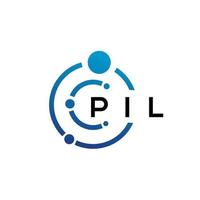 pil brief technologie logo ontwerp op witte achtergrond. pil creatieve initialen letter it logo concept. pil brief ontwerp. vector