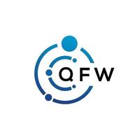 qfw brief technologie logo ontwerp op witte achtergrond. qfw creatieve initialen letter it logo concept. qfw brief ontwerp. vector