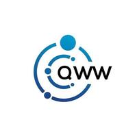 qww brief technologie logo ontwerp op witte achtergrond. qww creatieve initialen letter it logo concept. qww brief ontwerp. vector