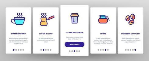 kleur koffie apparatuur vector onboarding