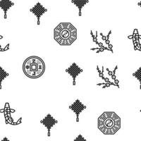 chinese horoscoop en accessoire vector naadloos patroon