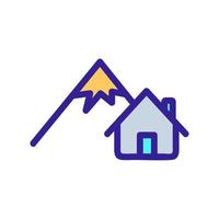 een huis in de alpen pictogram vector. geïsoleerde contour symbool illustratie vector