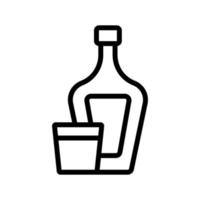 cognac fles glas pictogram vector overzicht illustratie