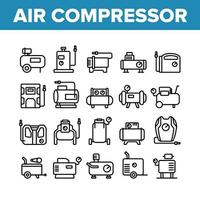 luchtcompressor apparaat collectie iconen set vector