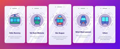 kleur openbaar vervoer en voertuig vector onboarding