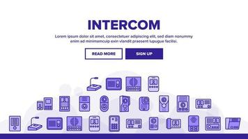 intercom communicatie landing header vector