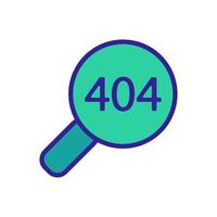 fout 404 vectorpictogram. geïsoleerde contour symbool illustratie vector