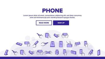 slimme telefoon technologie landing header vector