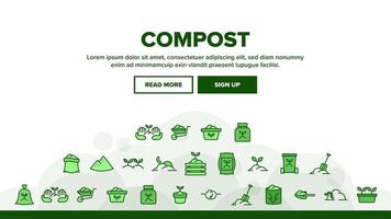 compost grond bodem landing header vector