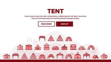 tent reizen en circus landing header vector