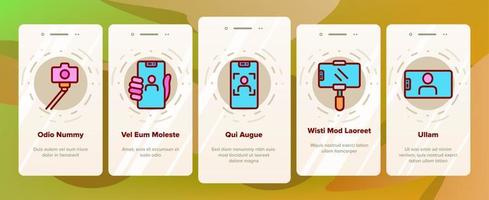 selfie foto camera onboarding pictogrammen instellen vector