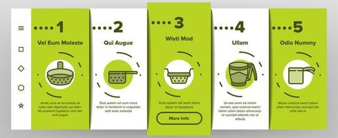 zeef keukengerei onboarding pictogrammen instellen vector